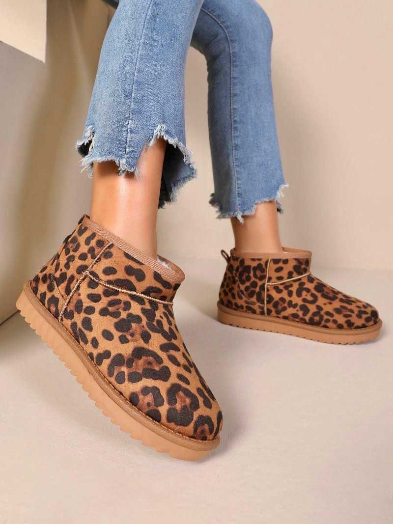 Melany - Låga teddystövlar i mockalook